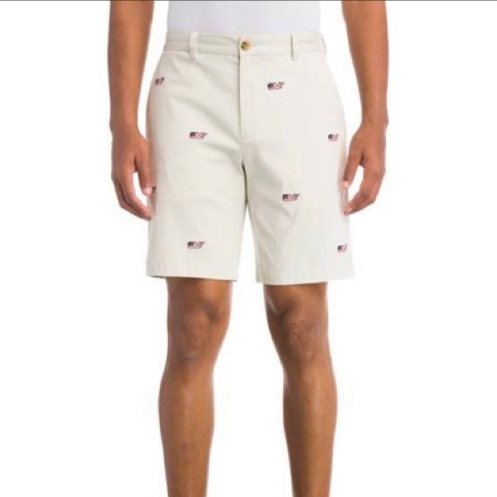 ✅ Vineyard Vines Breaker Embroidered Whale Flag  Club Shorts Size 16